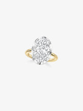 6.54ct Oval Diamond & White Gold Button Back Ring