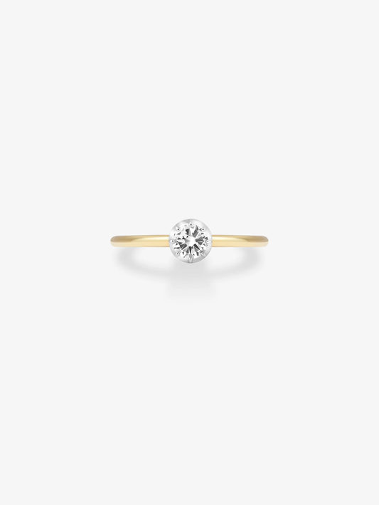 0.25ct Diamond & White Gold Button Back Ring