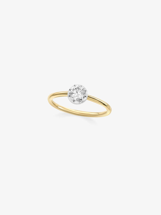 0.40ct Diamond & White Gold Button Back Ring View 2