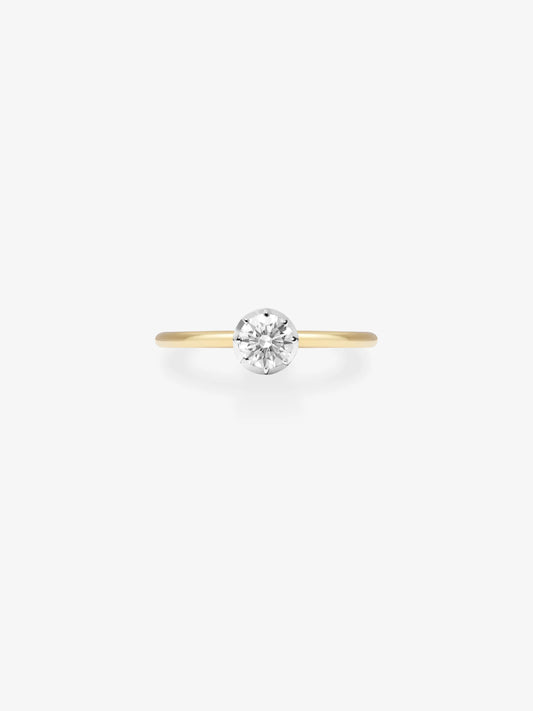 0.40ct Diamond & White Gold Button Back Ring