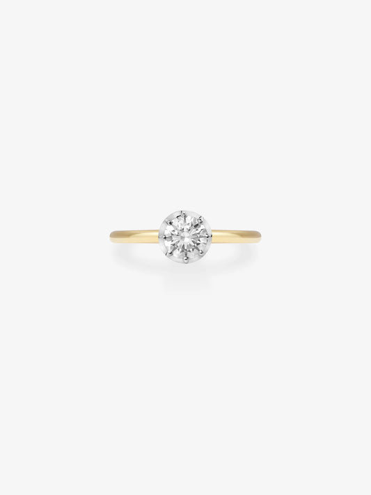 0.70ct Diamond & White Gold Button Back Ring