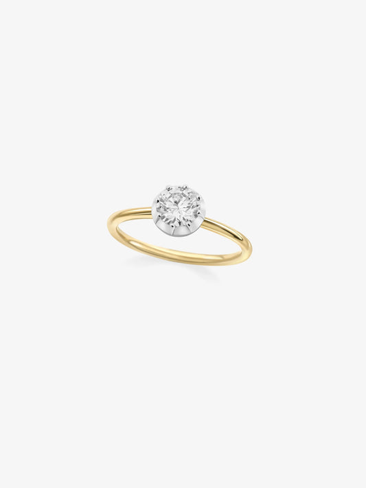 0.70ct Diamond & White Gold Button Back Ring