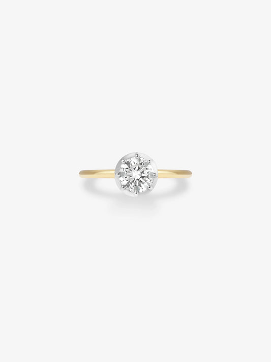 0.90ct Diamond & White Gold Button Back Ring