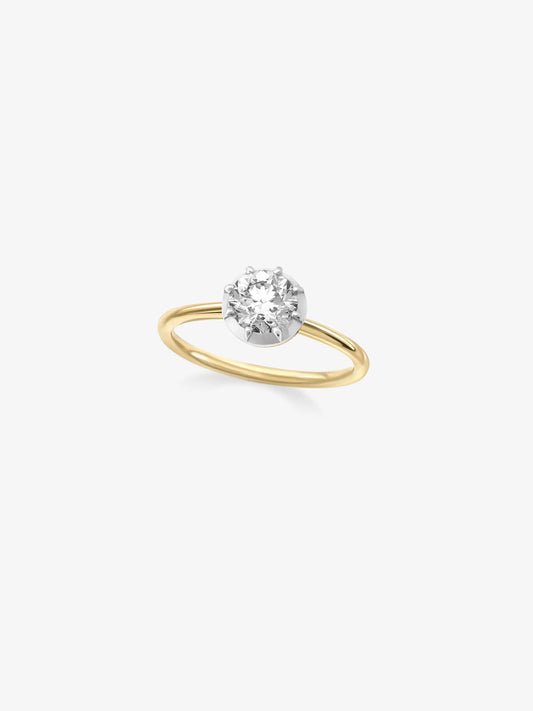 0.90ct Diamond & White Gold Button Back Ring