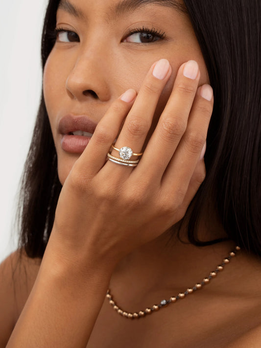 1.50ct Diamond & White Gold Button Back Ring