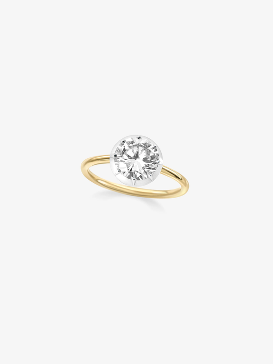 2ct Diamond & White Gold Button Back Ring View 2