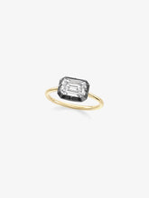 1.50ct East-West Emerald Cut Diamond Button Back Ring