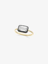 2ct East-West Emerald Cut Diamond Button Back Ring