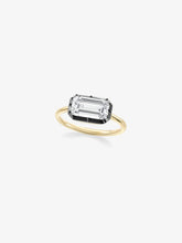 2.50ct East-West Emerald Cut Diamond Button Back Ring