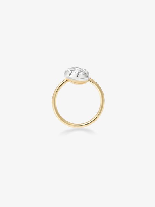 1.50ct Tilted Pear Diamond Button Back Ring