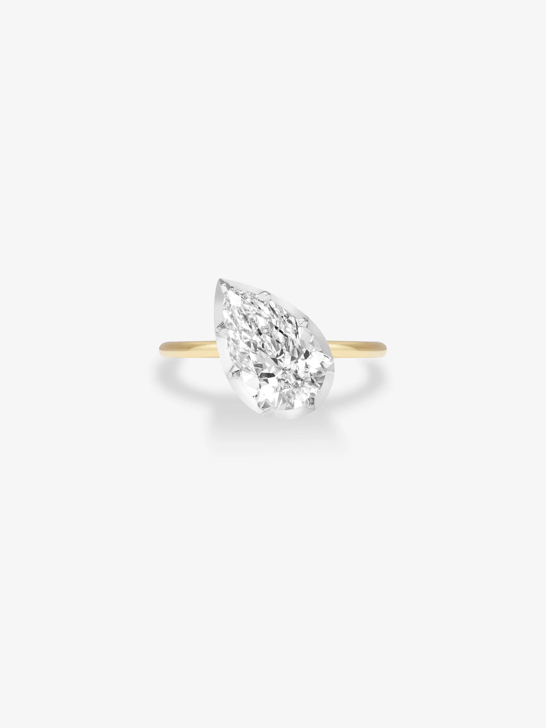 2.50ct Tilted Pear Diamond Button Back Ring View 1