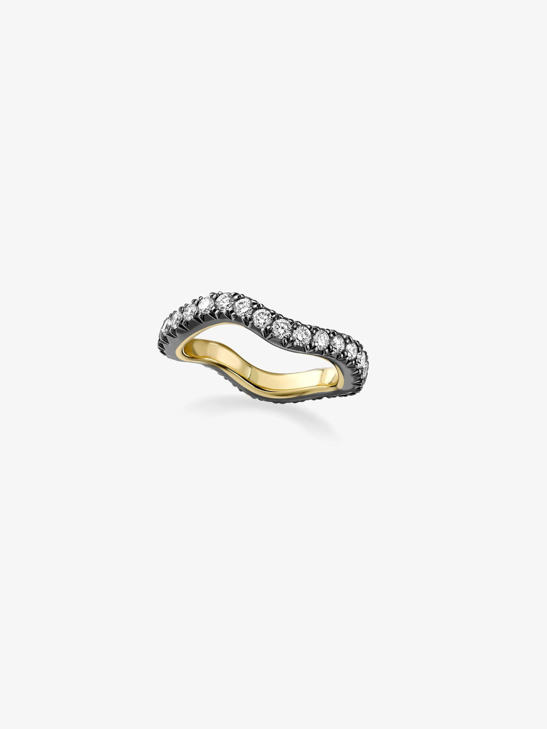 Carmela Diamond & Blackened Gold Spaghetti Hoop Band