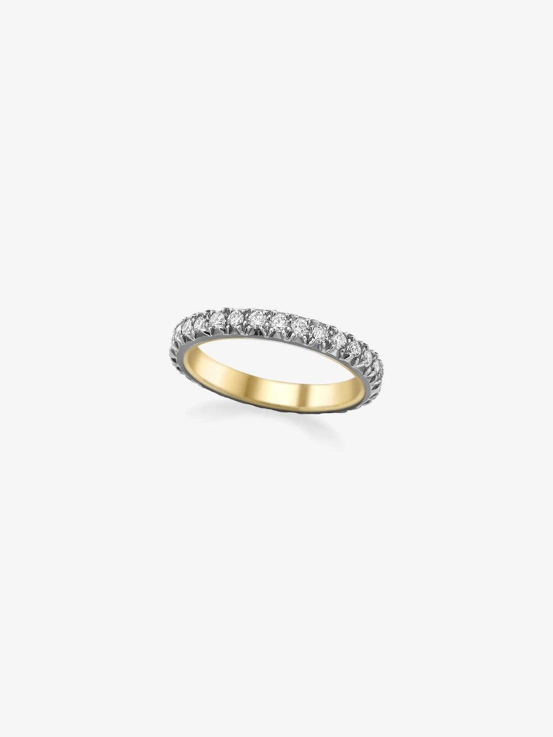 Small Cut-Down Blackened Gold Band