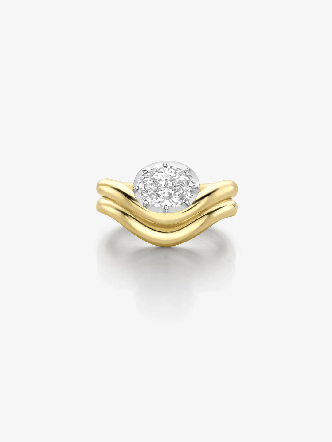 Oval Wave Diamond Ring View 1