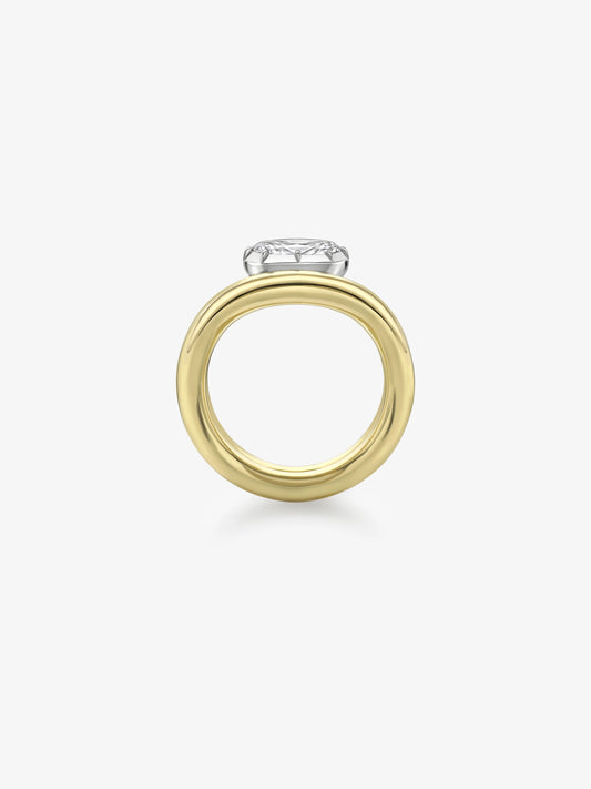 Oval Wave Diamond Ring View 4