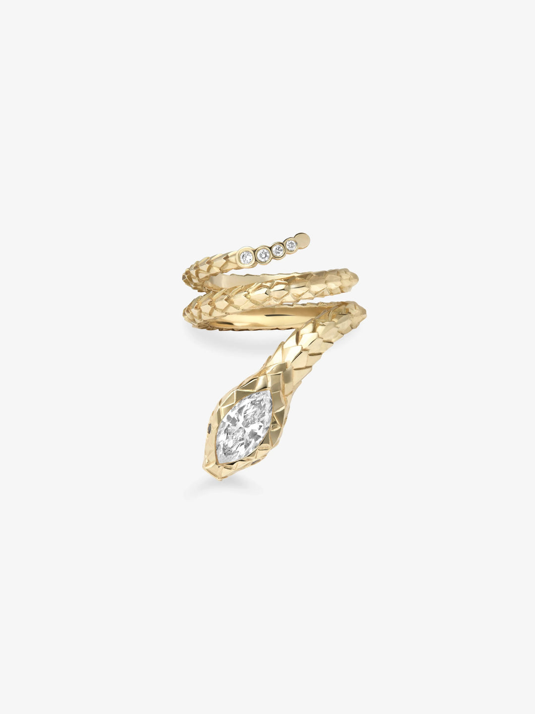 0.90ct Diamond Golden Snake Ring View 1