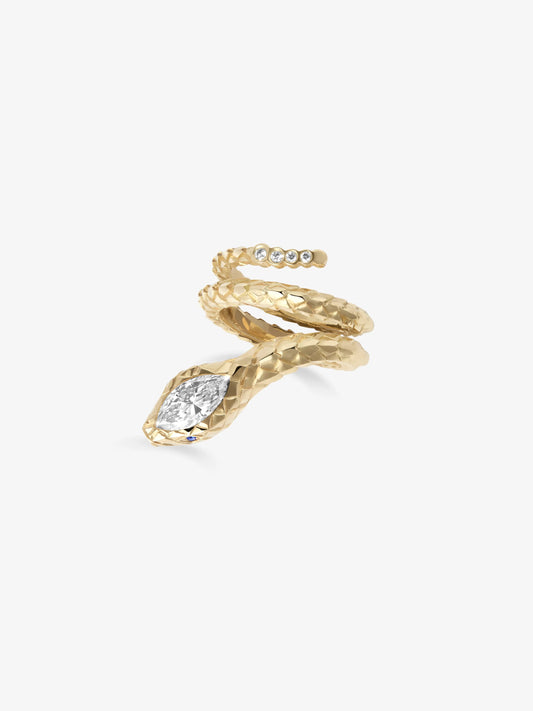 0.90ct Diamond Golden Snake Ring