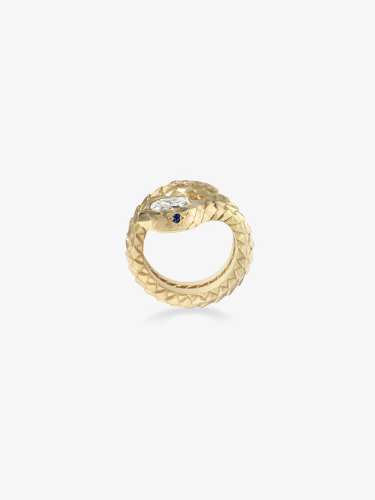 0.90ct Diamond Golden Snake Ring View 4