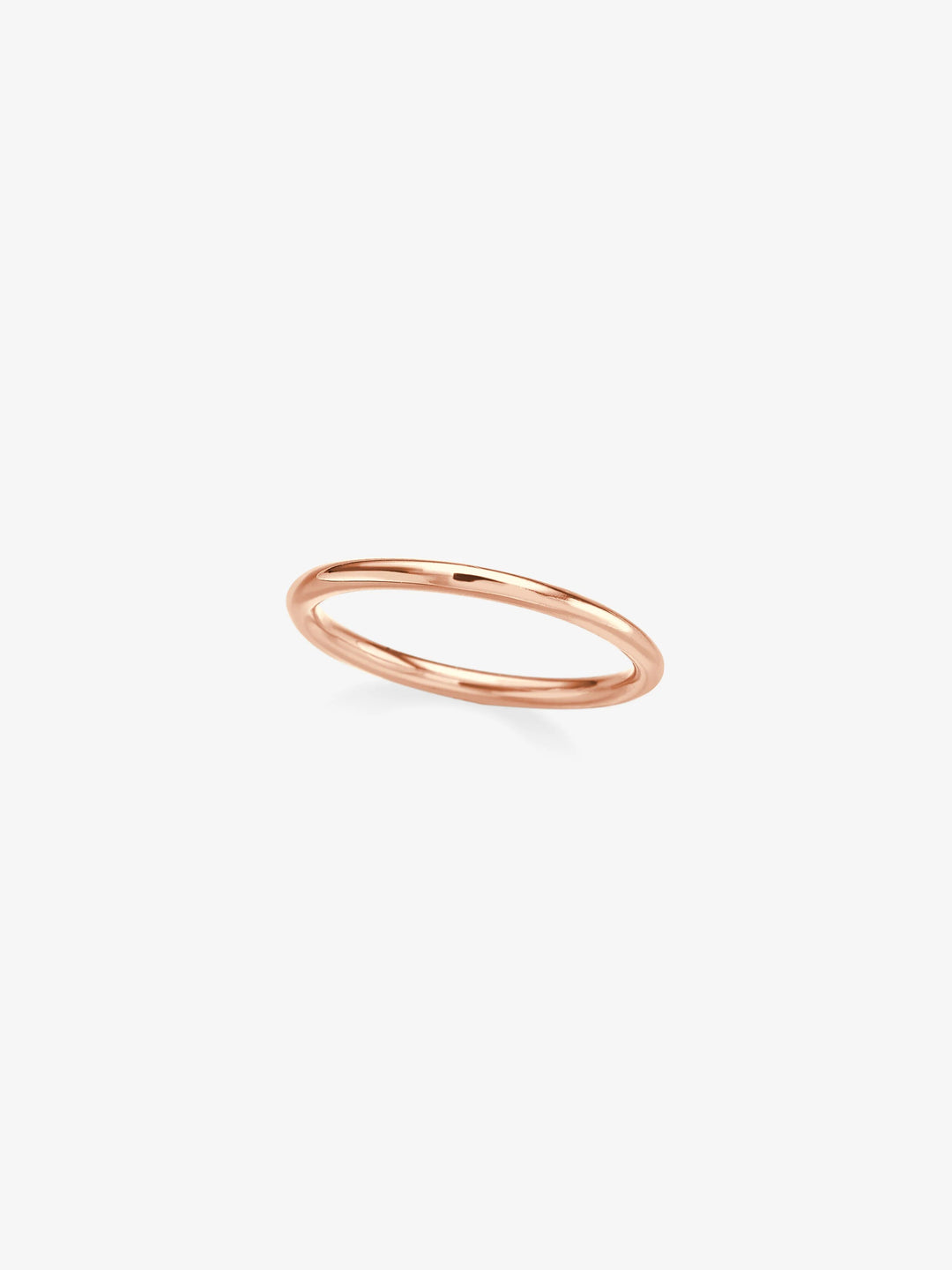 Round Wire Fine Rose Gold Band View 1