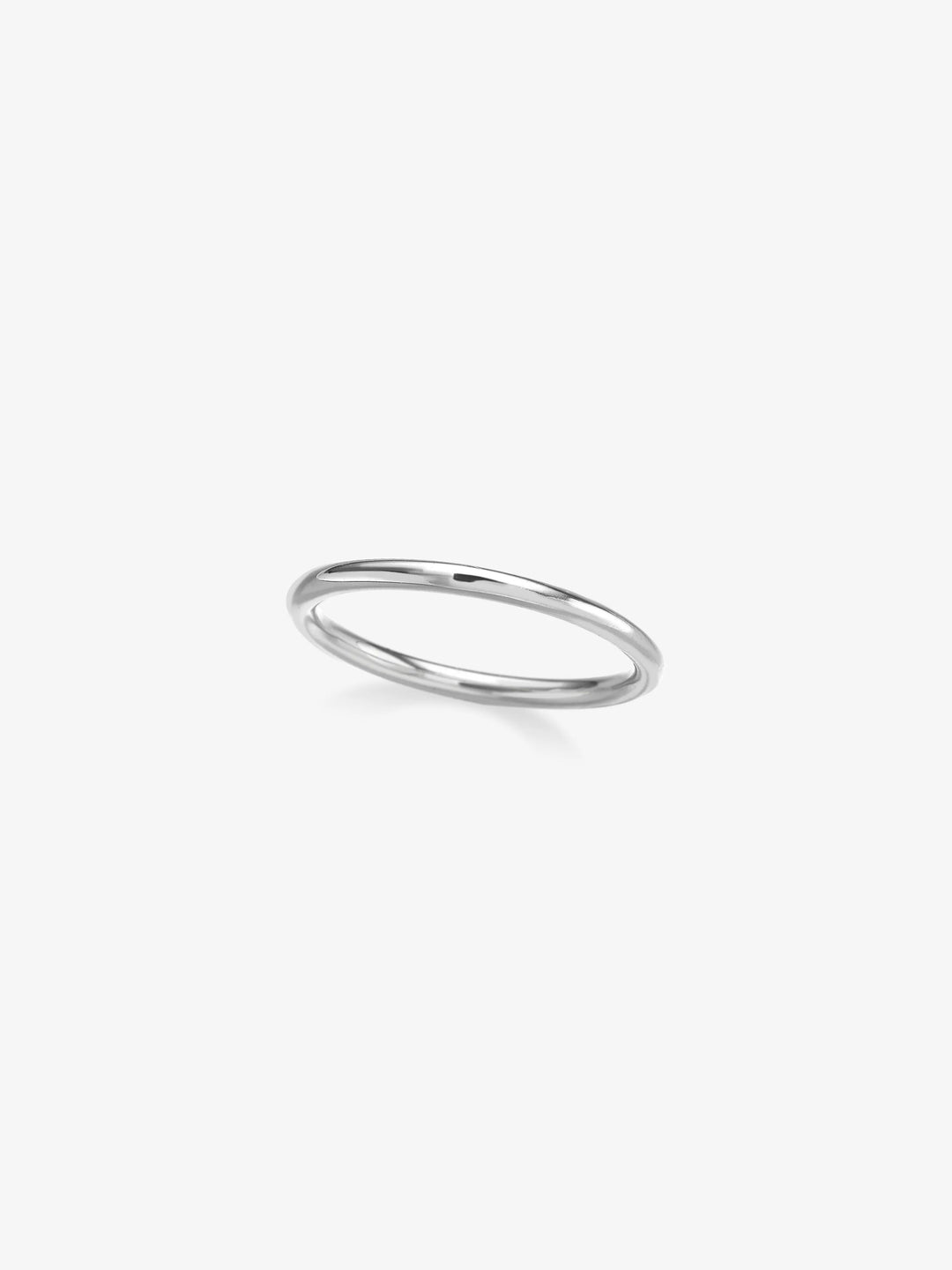 Round Wire Fine White Gold Band View 1