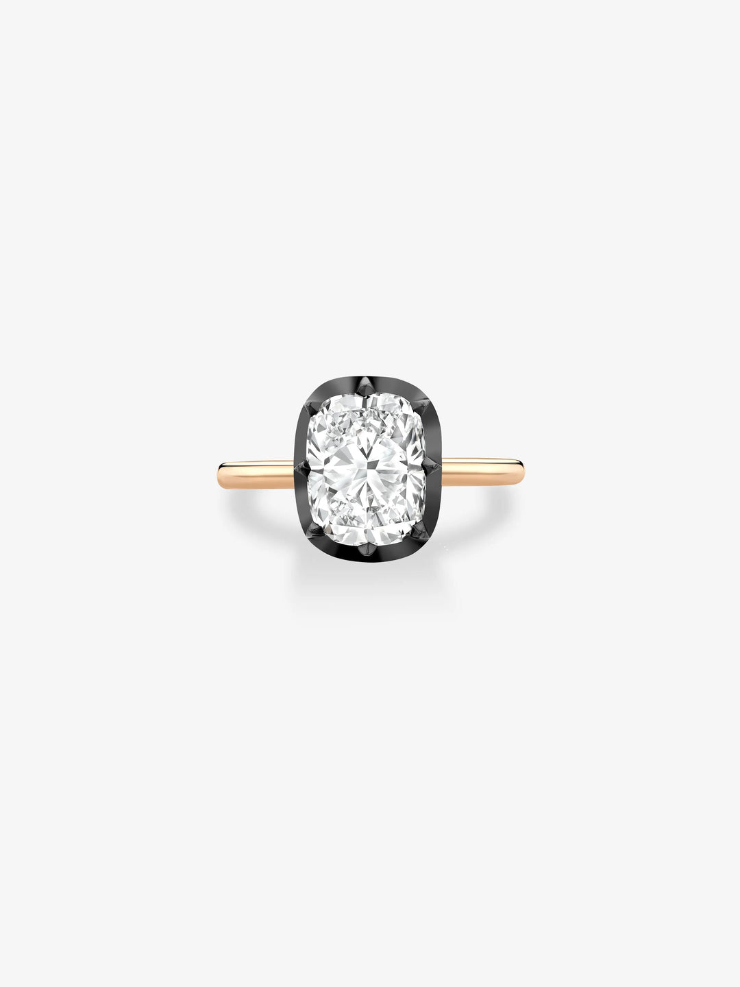 3.06ct Cushion Diamond Button Back Ring