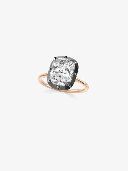 3.06ct Cushion Diamond Button Back Ring