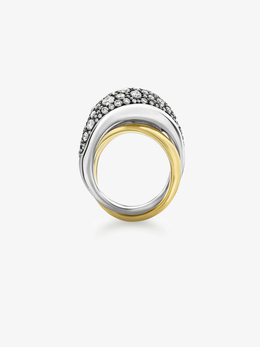 Rush Hour Diamond & Yellow Gold Triple Take Ring View 4