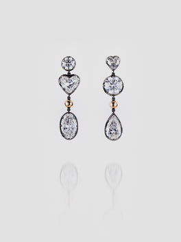 Ball n Chain Multi-shape Diamond Earrings